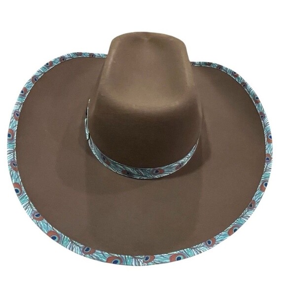 Wrangler Brown Hat with Patterned Trim - Picture 3 of 7